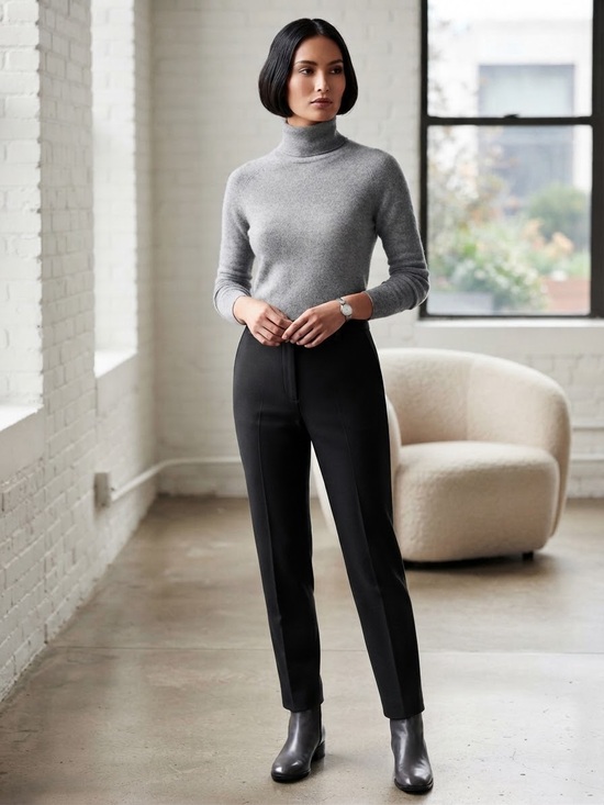 Talbots Sweaters - Talbots Gray Cashmere Turtleneck Sweater - Women's Soft Knit